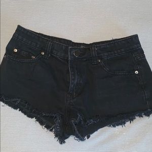 Black jean shorts